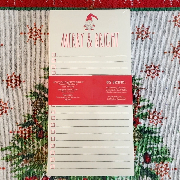 Rae Dunn 'Holly Jolly and Merry & Bright' Notepad Set - Picture 2 of 4